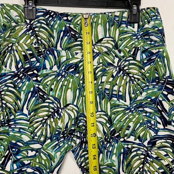 J. Jill Wearever Green Blue Smooth Fit Wide Leg Cropped Knit Pants Size Medium - Picture 9 of 9